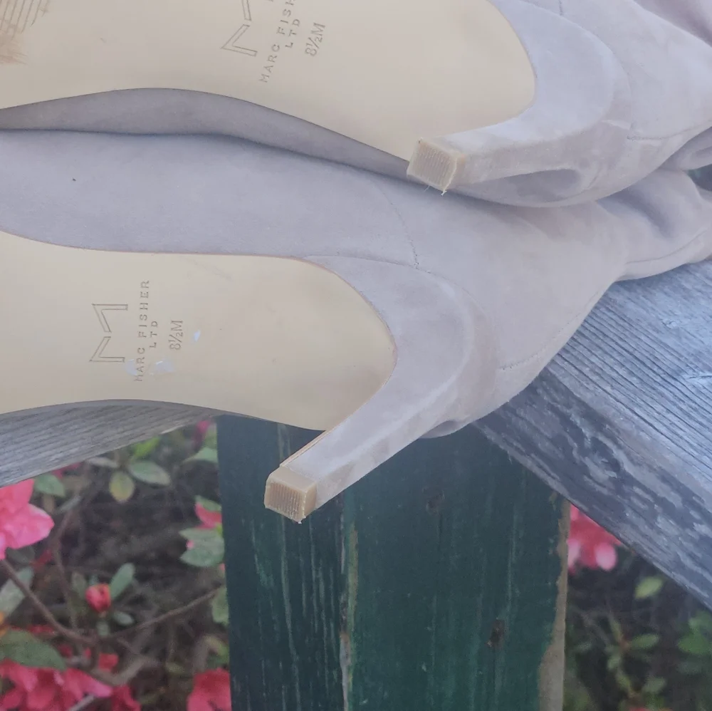 Marc Fisher Angi Slouch Pointed Toe Bootie-Taupe - Picture 3 of 9